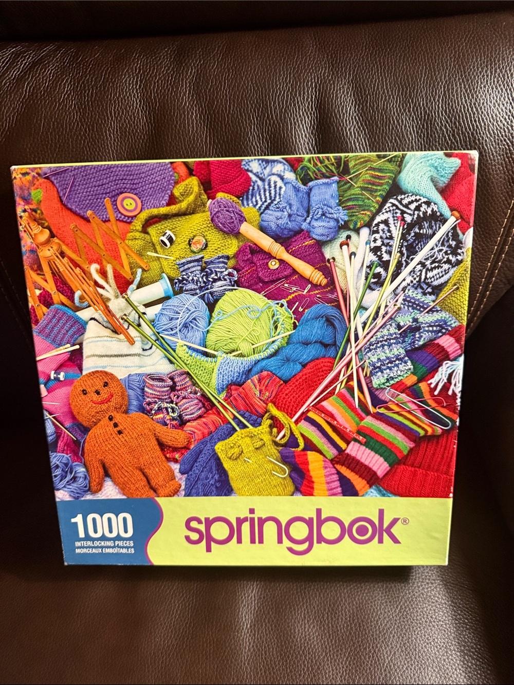 Springbok 1000-Piece Jigsaw Puzzle titled Knit Knacks. Complete